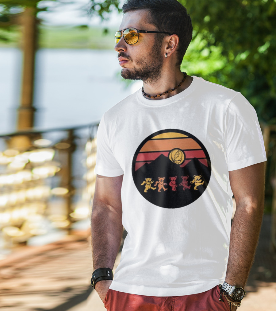 Grateful Dead Dancing Bears Sunset Alan Forbes T-Shirt