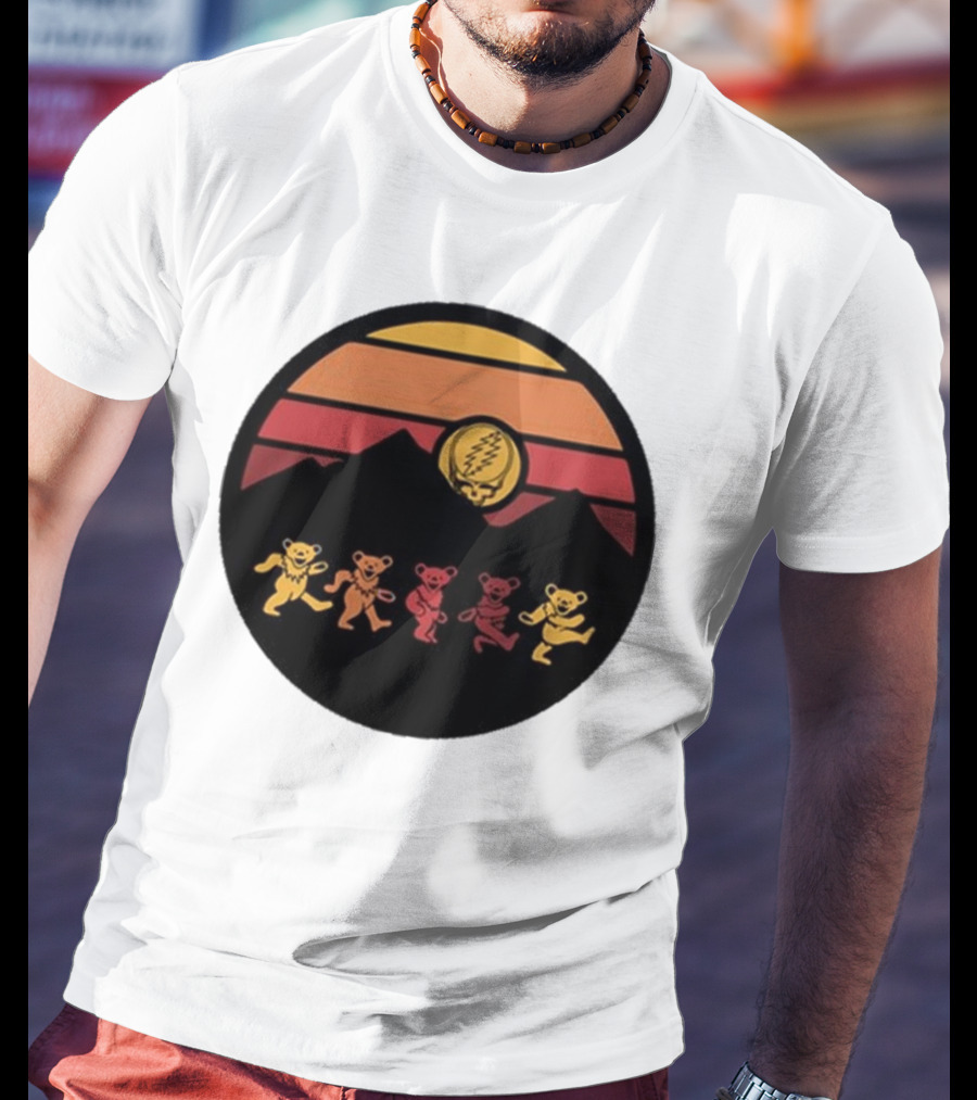 Grateful Dead Dancing Bears Sunset Alan Forbes T-Shirt