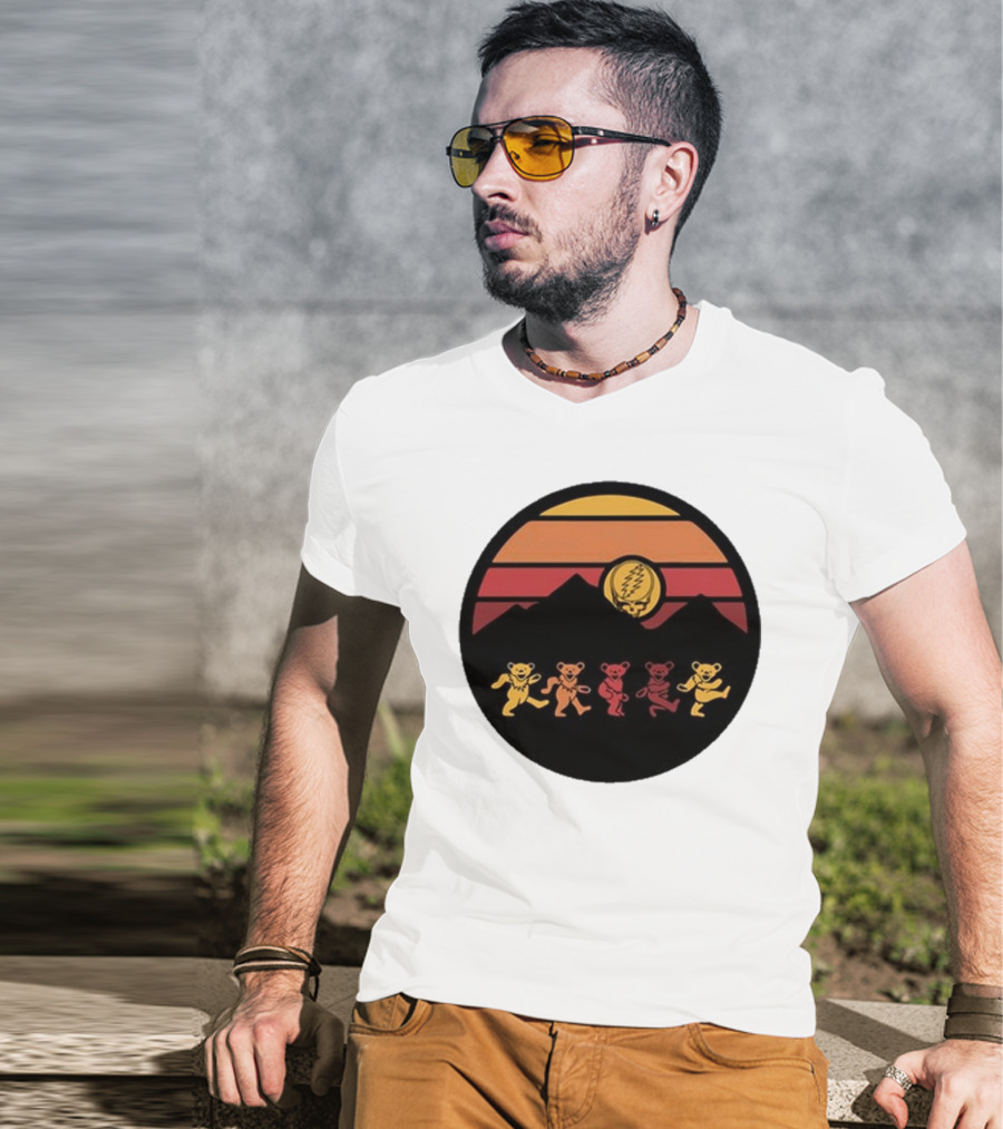 Grateful Dead Dancing Bears Sunset Alan Forbes T-Shirt