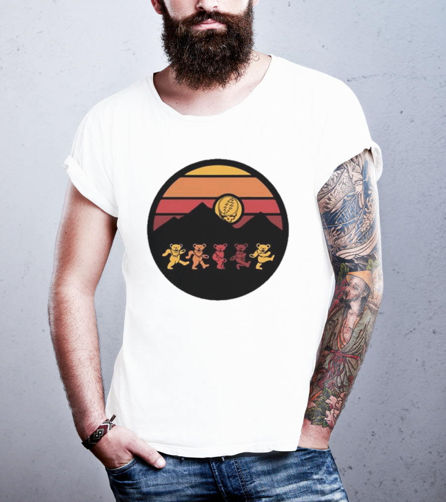 Grateful Dead Dancing Bears Sunset Alan Forbes T-Shirt