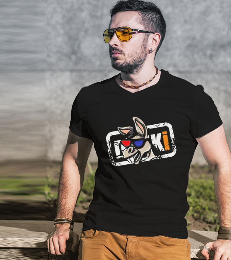 Cool Donkey Vintage Garage Visual With Modern Shades T-Shirt