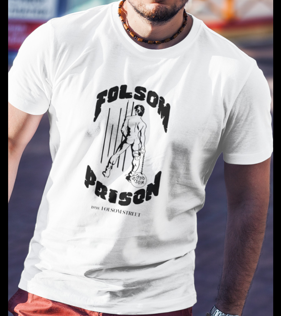 Folsom Prison Established 1898 Folsom Street Retro Figure With Chains T-Shirt