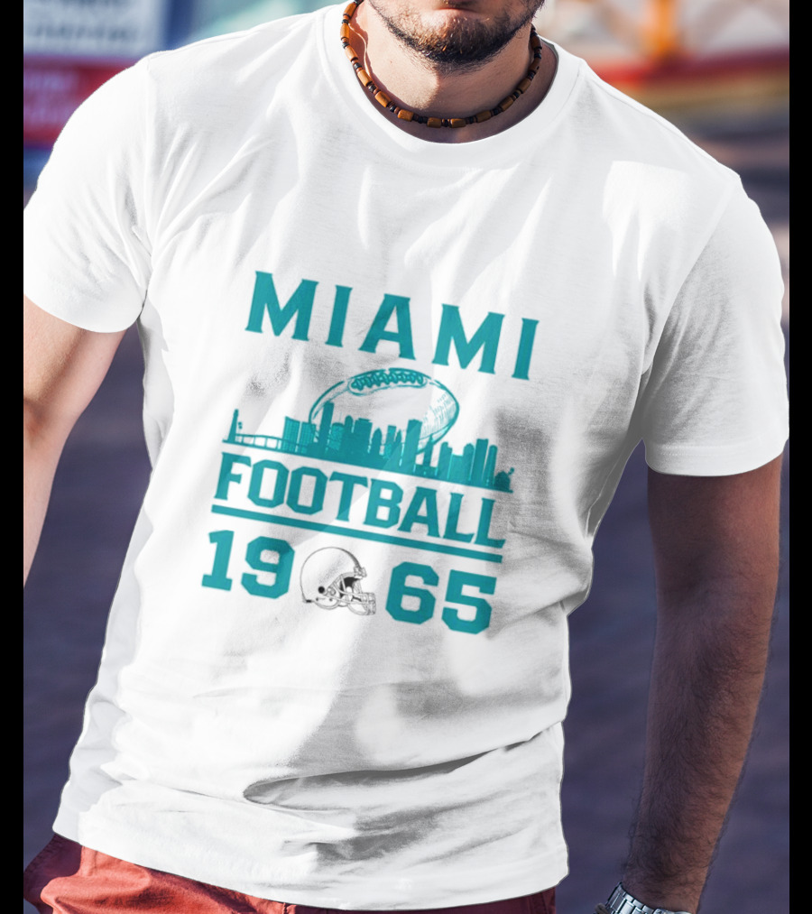 Miami Dolphins Football 1965 Skyline Miami Football 1965 T-Shirt