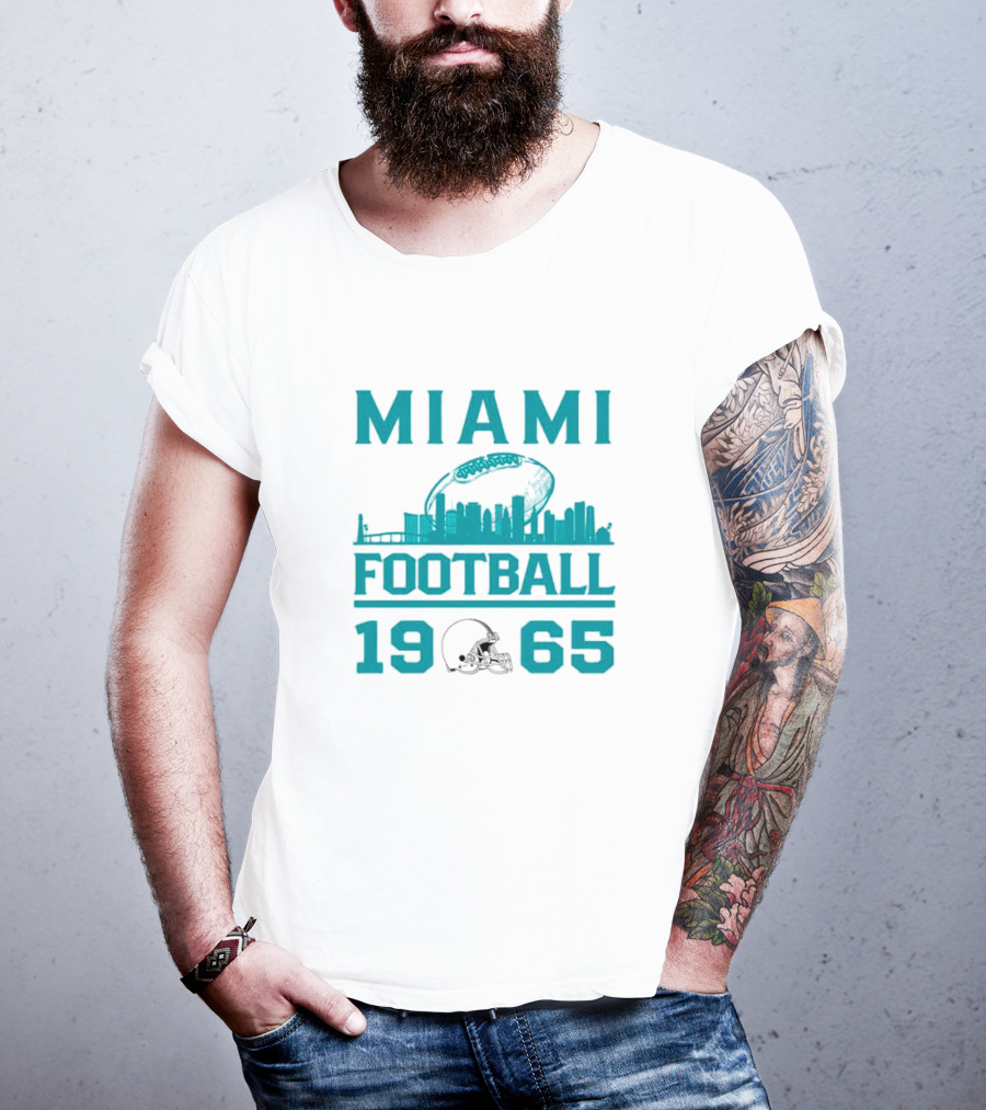 Miami Dolphins Football 1965 Skyline Miami Football 1965 T-Shirt