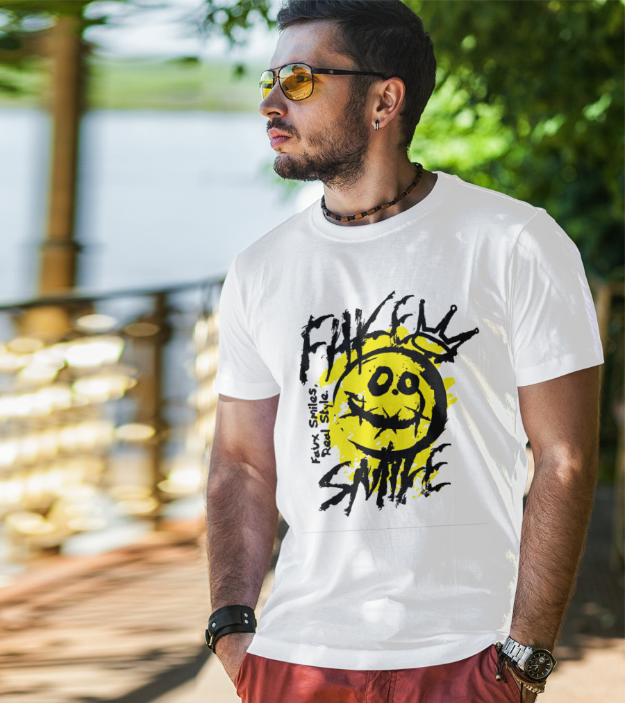Fake Smile Faux Smiles Real Style Smiley Crown T-Shirt