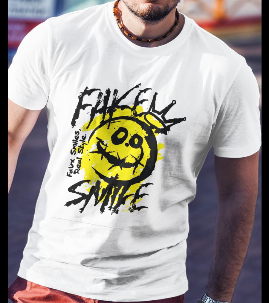 Fake Smile Faux Smiles Real Style Smiley Crown T-Shirt
