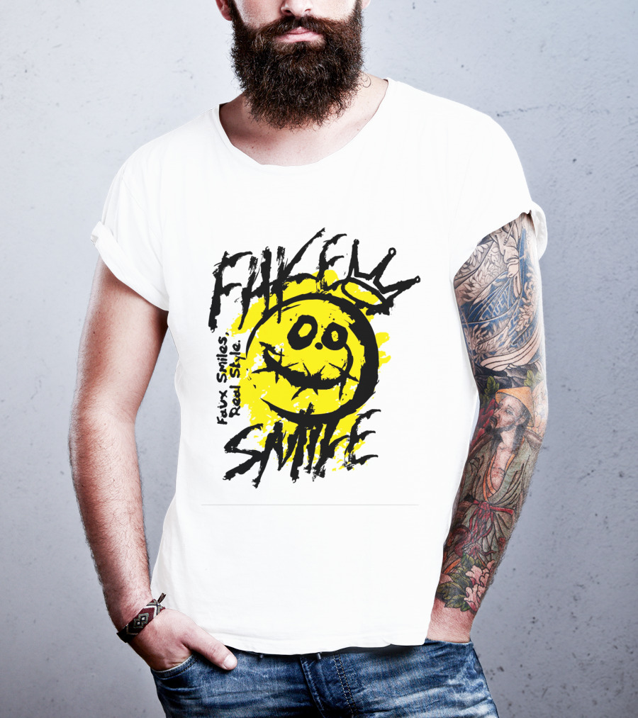 Fake Smile Faux Smiles Real Style Smiley Crown T-Shirt