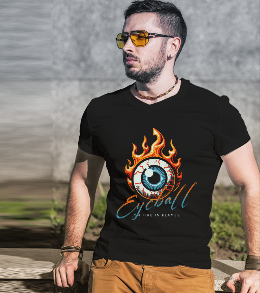 Eyeball On Fire In Flames T-Shirt