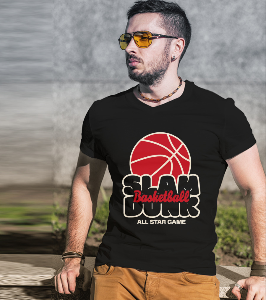 Slam Dunk Basketball All Star Game Red Basketball T-Shirt