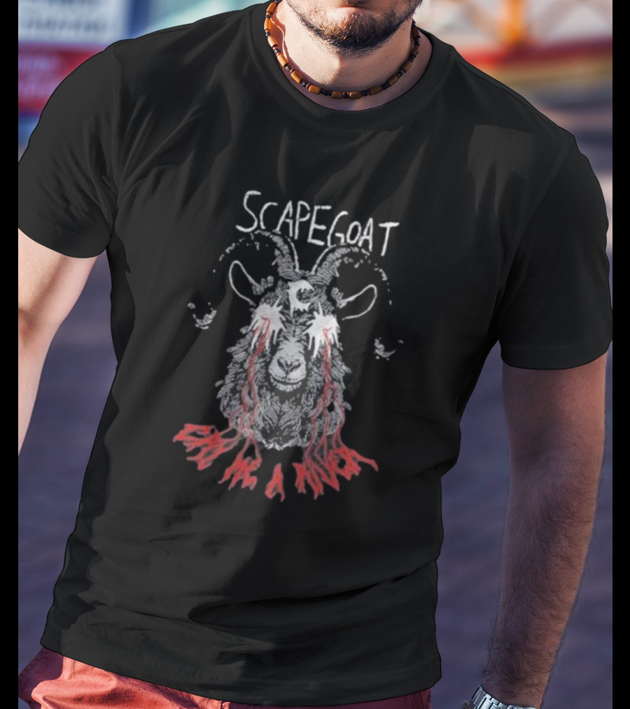 Scapegoat Cry Me A River Goat Illustration With Blood Tears T-Shirt