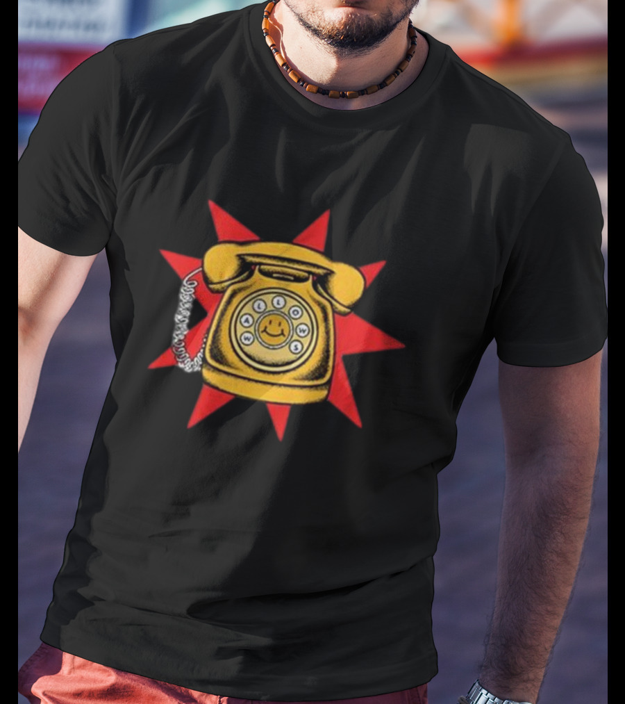 Wallows Vintage Phone Icon With Red Starburst Graphic Raglan T-Shirt