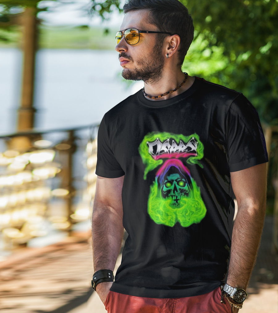 Osees Ghost Green Neon Skull Hoodie Collaboration T-Shirt
