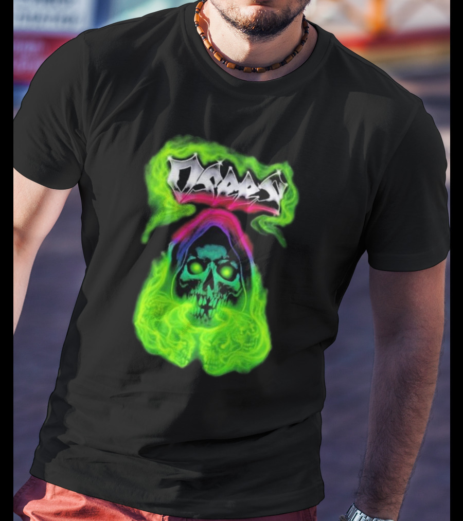 Osees Ghost Green Neon Skull Hoodie Collaboration T-Shirt