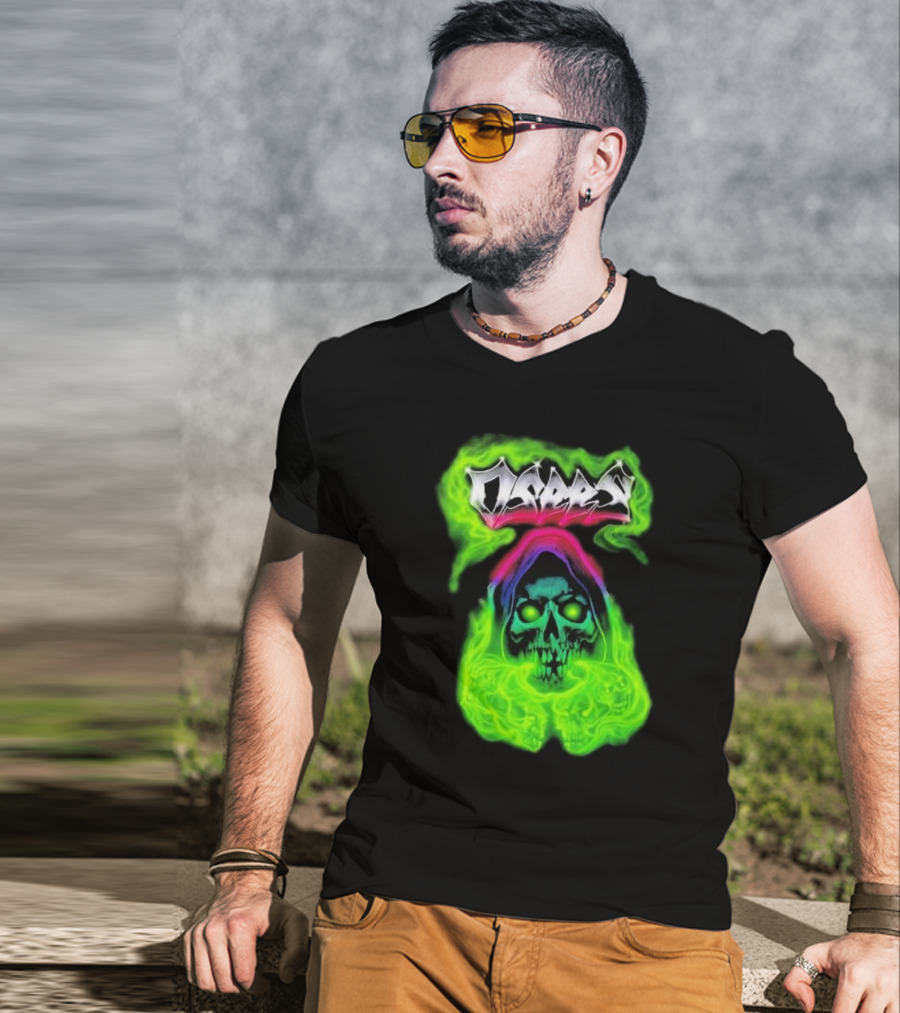 Osees Ghost Green Neon Skull Hoodie Collaboration T-Shirt