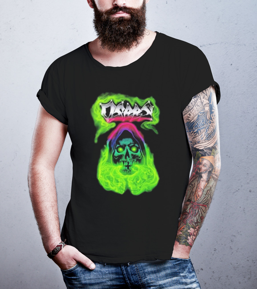 Osees Ghost Green Neon Skull Hoodie Collaboration T-Shirt