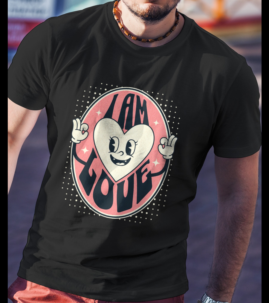 I Am Love Retro Heart Character Valentine's Day T-Shirt