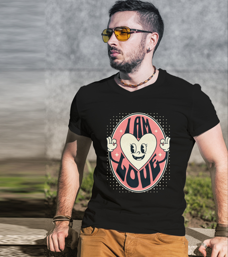 I Am Love Retro Heart Character Valentine's Day T-Shirt