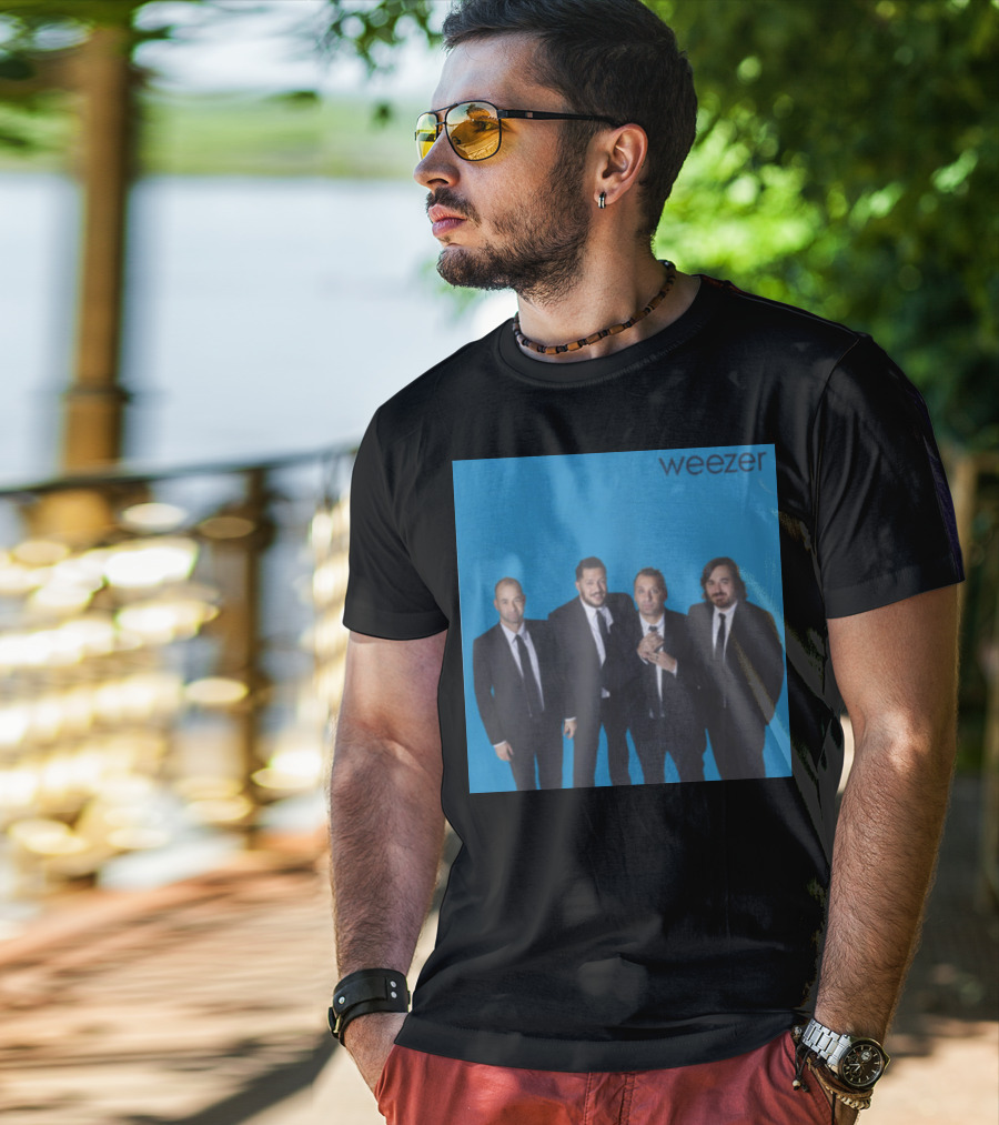 Weezer Impractical Jokers Blue Album Cover Homage T-Shirt