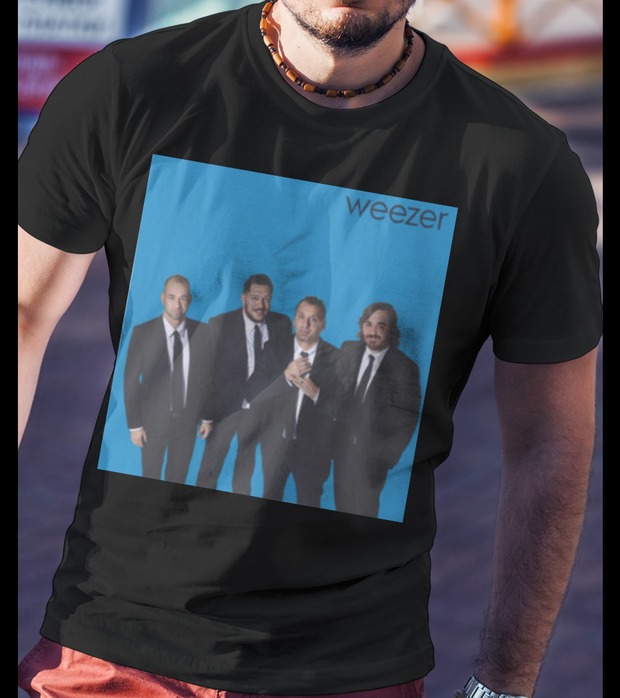 Weezer Impractical Jokers Blue Album Cover Homage T-Shirt