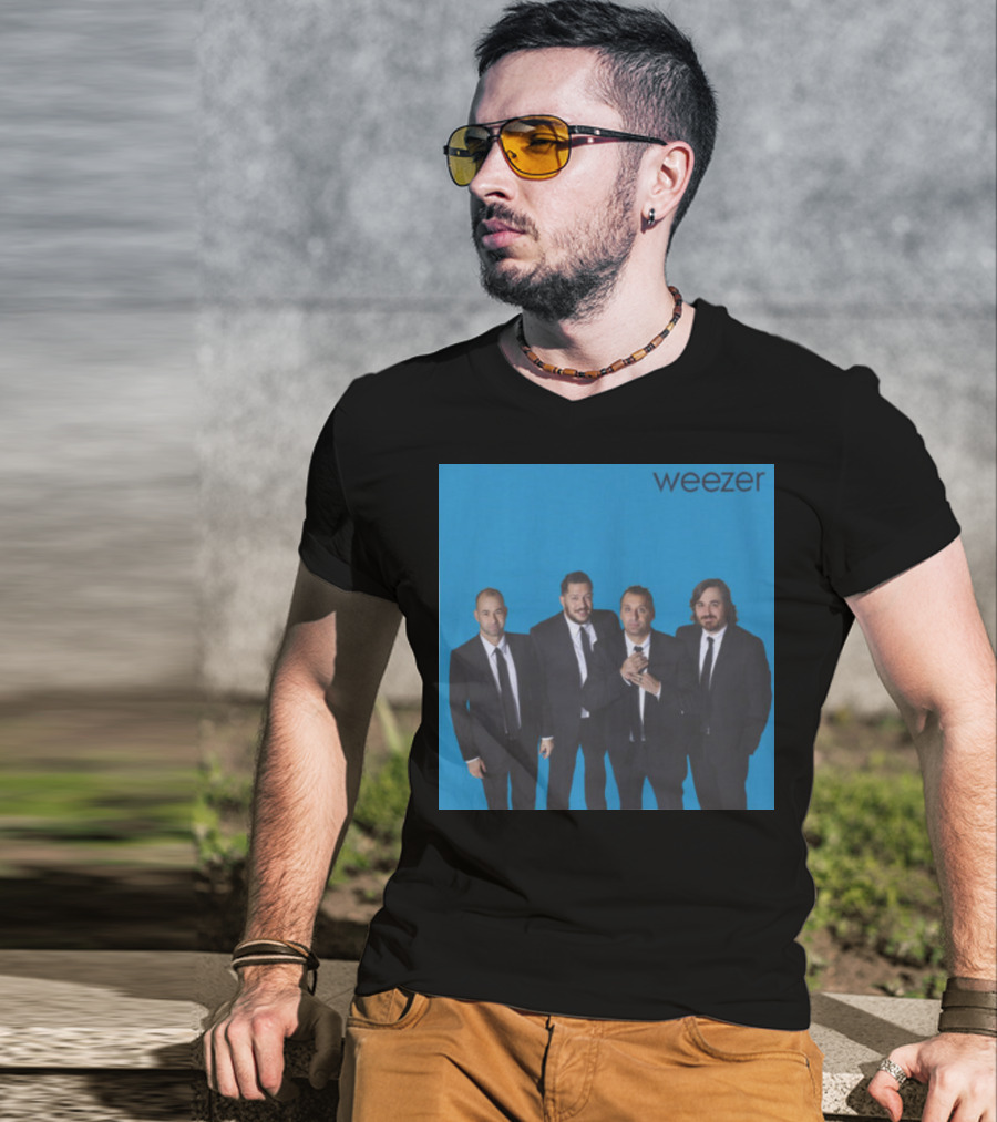 Weezer Impractical Jokers Blue Album Cover Homage T-Shirt