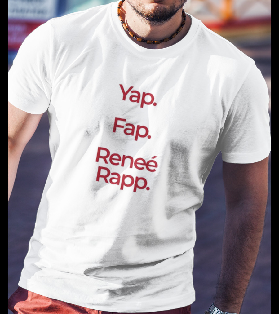 Yap Fap Reneé Rapp Bold Red Typography Minimalist T-Shirt