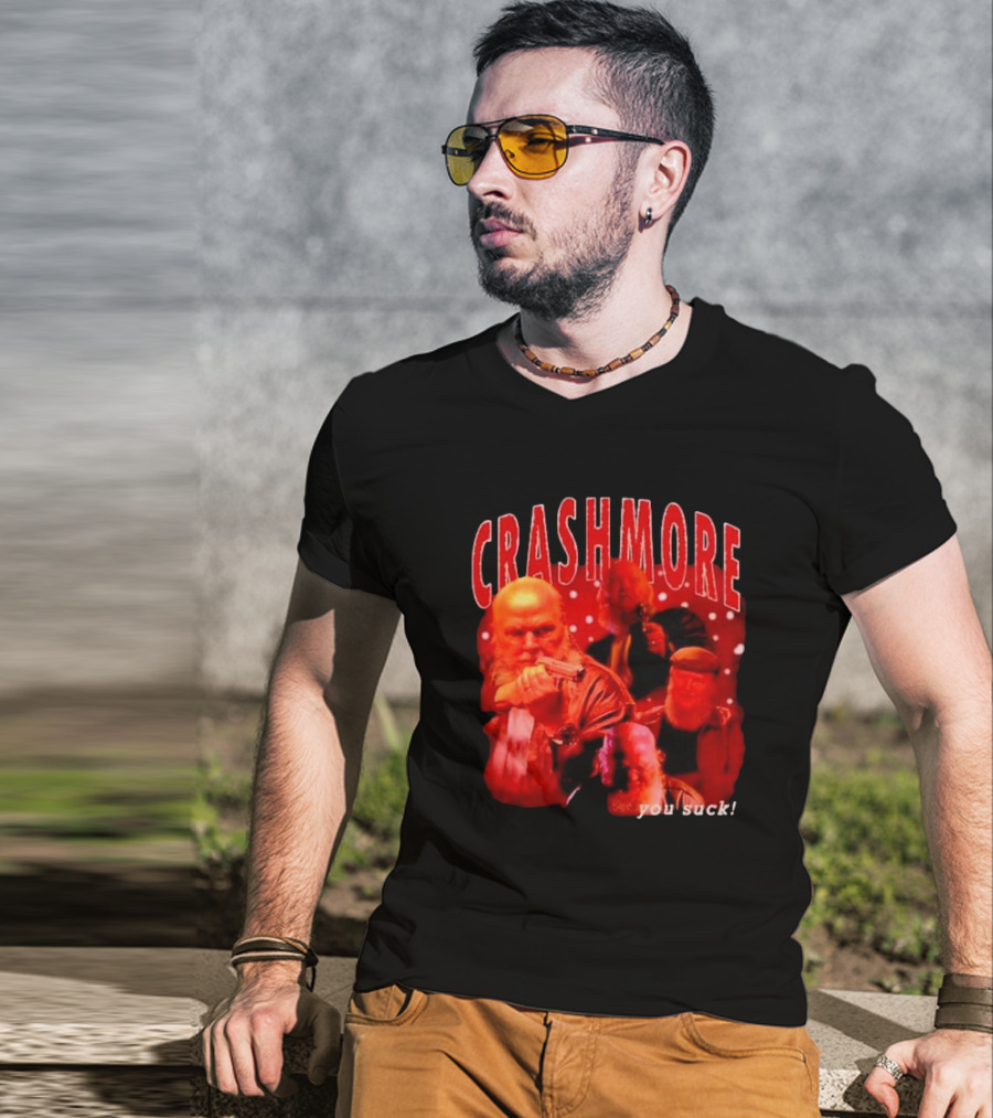 Crashmore You Suck Vintage Detective Christmas Action Santa T-Shirt
