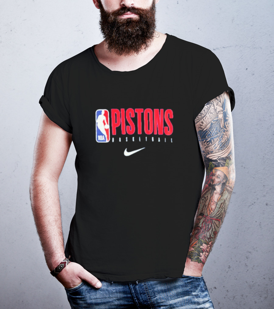 Pistons Basketball NBA Logo Joe Johnson Detroit Pistons T-Shirt