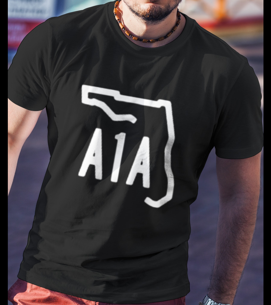 A1A Florida State Route Outline South Beach Atlantic Coast Highway T-Shirt