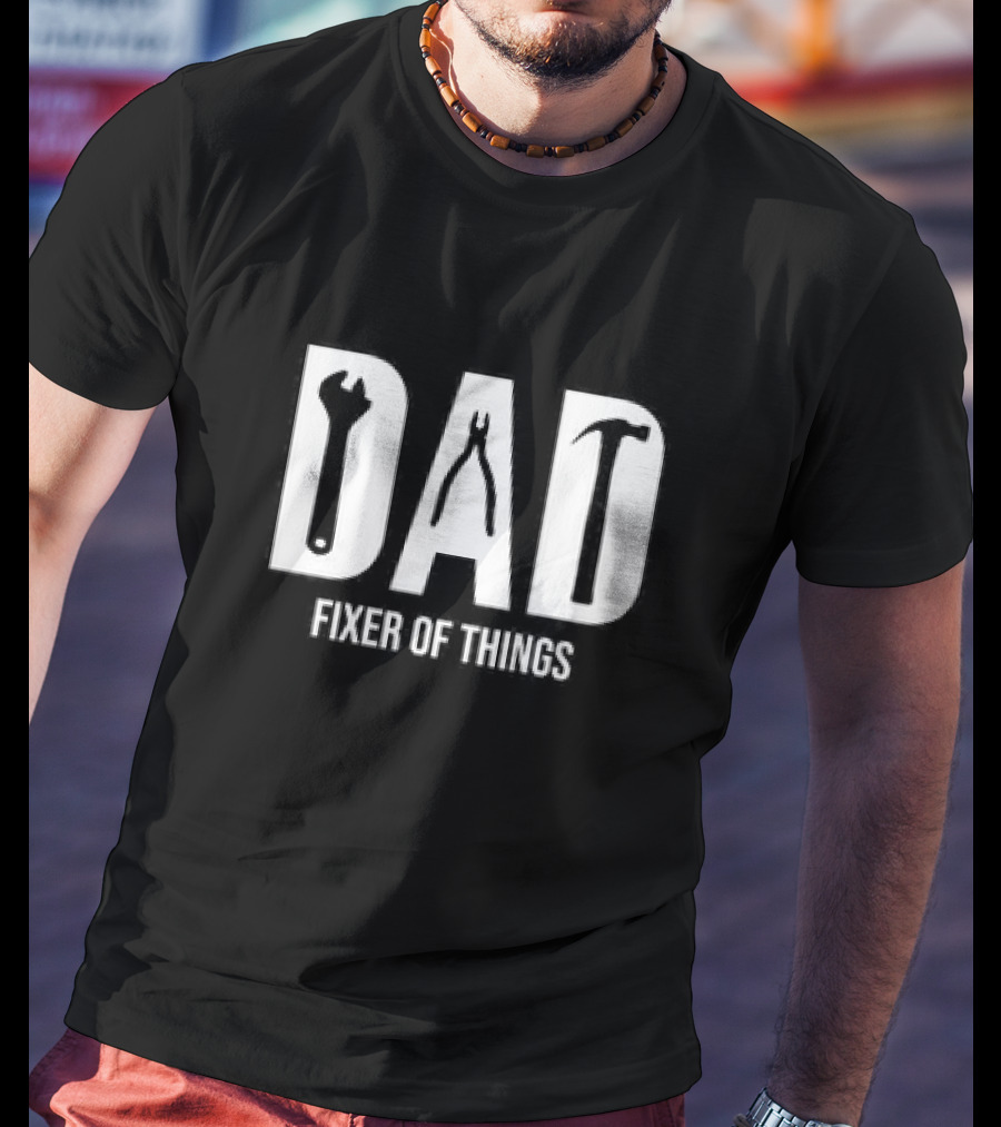Dad Fixer Of Things Tool Icons Fathers Day T-Shirt
