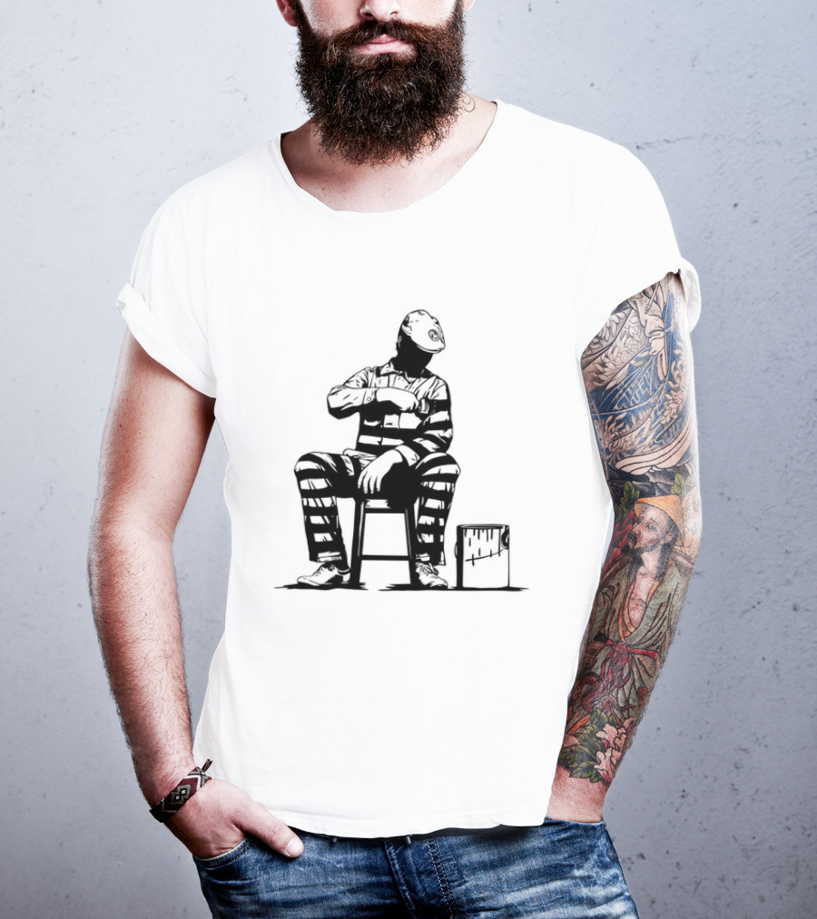 Dolk Prison Painter Sits With Paint Bucket T-Shirt