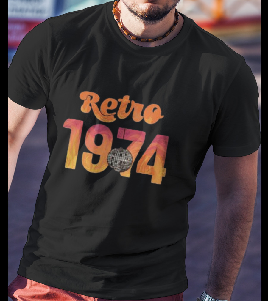 Retro 1974 Disco Fever Party With Vintage Vibe T-Shirt