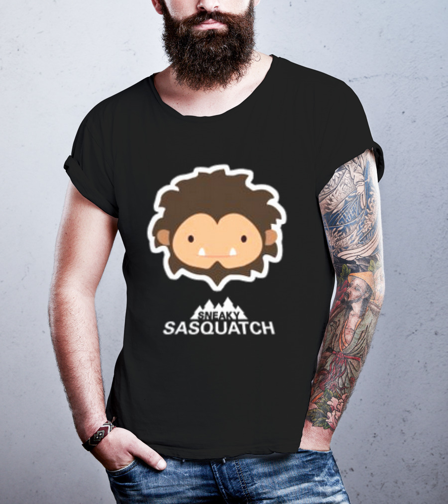 Sneaky Sasquatch Head On Black Gildan Ultra Cotton T-Shirt