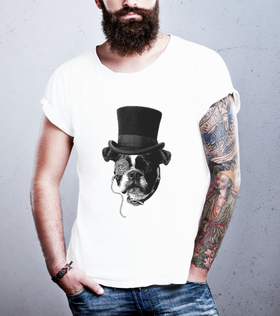 Winston Howl III Monocle Dog Top Hat T-Shirt