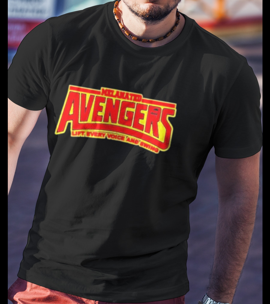 Melanated Avengers Lift Every Voice And Swing Bold Red Yellow Iconic T-Shirt