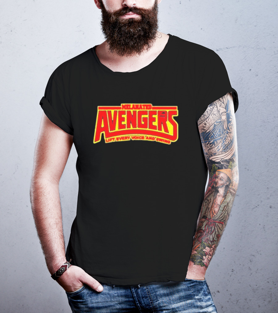 Melanated Avengers Lift Every Voice And Swing Bold Red Yellow Iconic T-Shirt