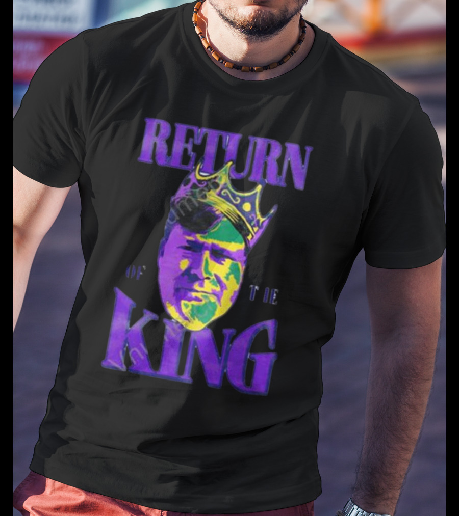 Mintzy Return Of The King Vibrant Portrait With Crown T-Shirt