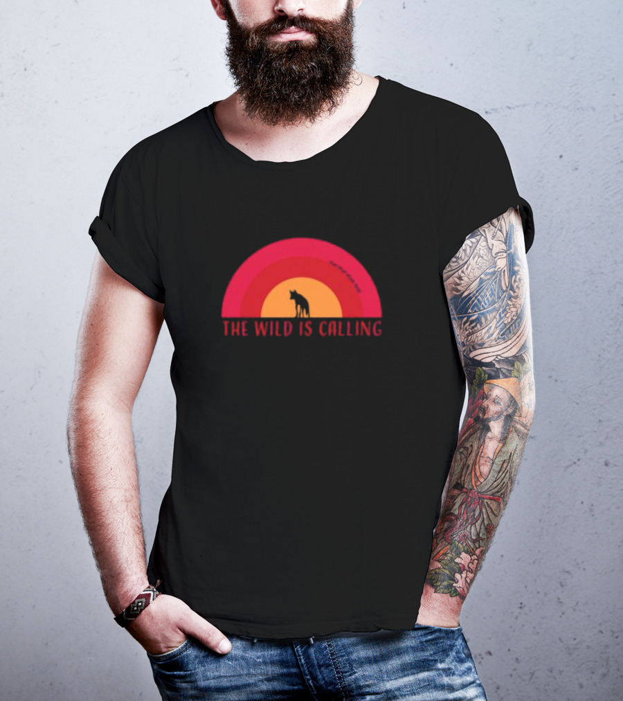 The Wild Is Calling Woft Silhouette Retro Sunset T-Shirt