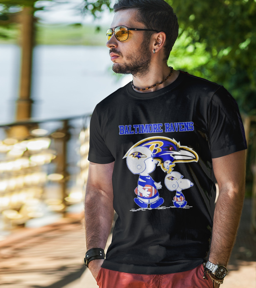Baltimore Ravens Snoopy Football Helmets Ravens T-Shirt