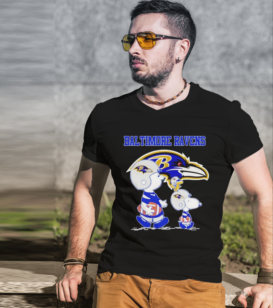 Baltimore Ravens Snoopy Football Helmets Ravens T-Shirt