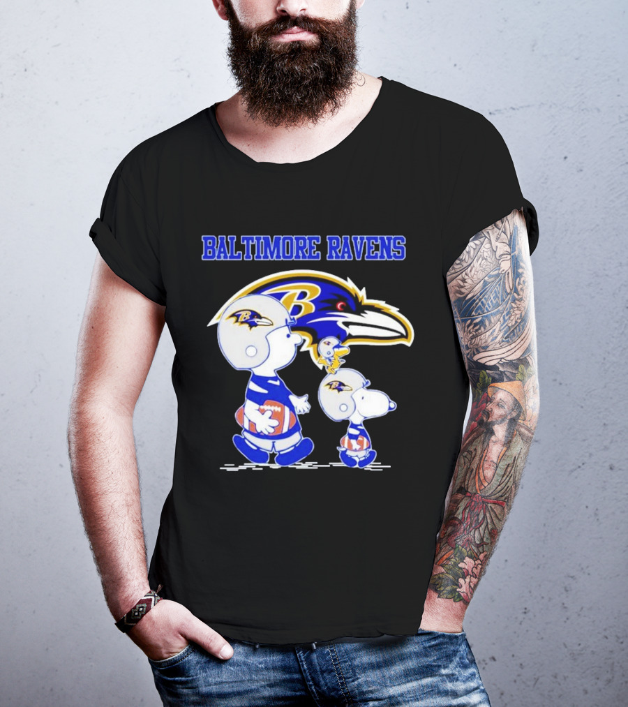 Baltimore Ravens Snoopy Football Helmets Ravens T-Shirt
