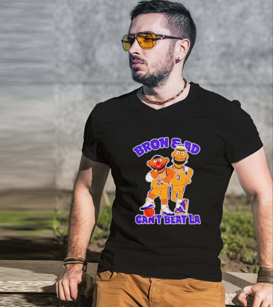 Bron And AD Can't Beat LA Lakers Parody Basketball Duo T-Shirt