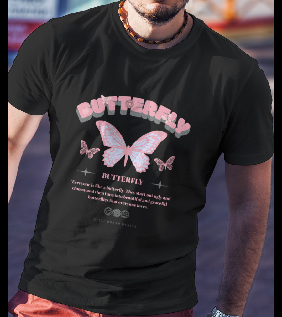 Butterfly Graceful Transformation Kittl Brand T-Shirt