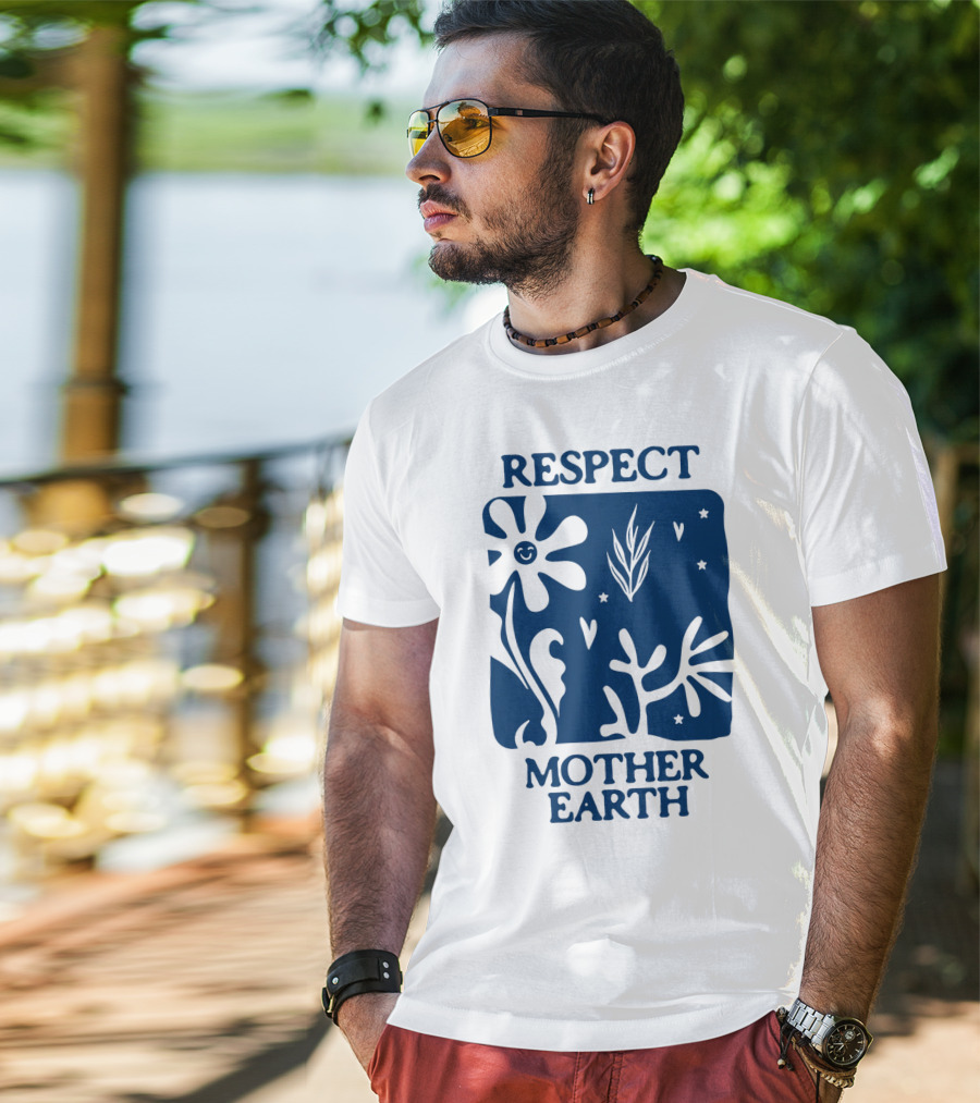 Respect Mother Earth Flower Stars Boho T-Shirt
