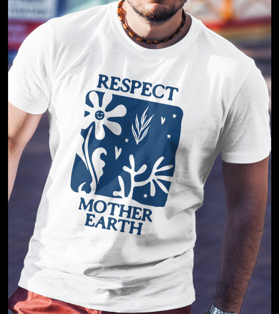 Respect Mother Earth Flower Stars Boho T-Shirt