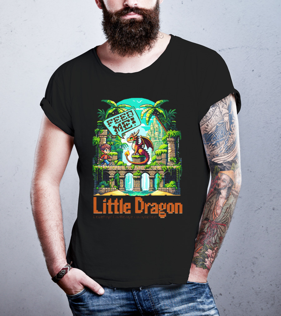 Little Dragon Feed Me Level Up Challenge Completed T-Shirt