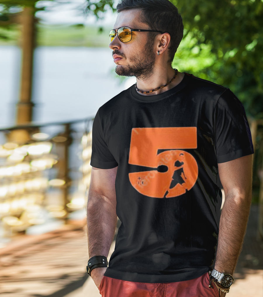 Sergio Number 5 Orange Soccer Player T-Shirt