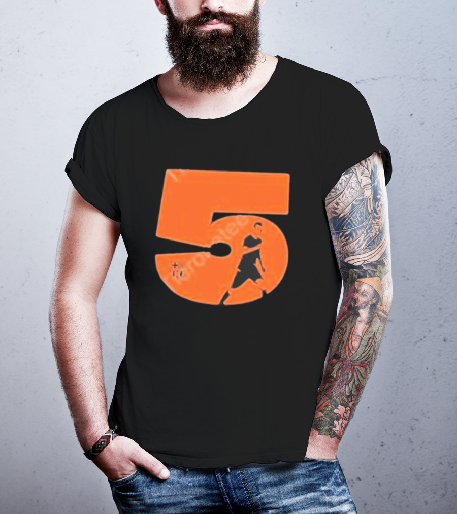 Sergio Number 5 Orange Soccer Player T-Shirt