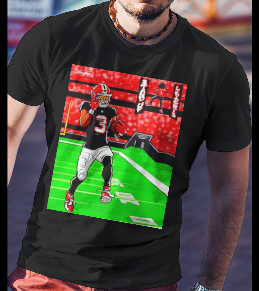 Stand Up Ludacris Football Player Number 3 On Green Field T-Shirt