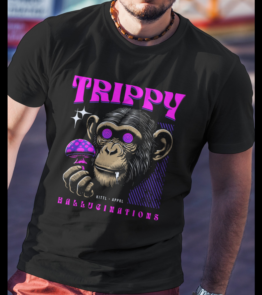 Trippy Hallucinations Chimpanzee Kittl Apprl T-Shirt
