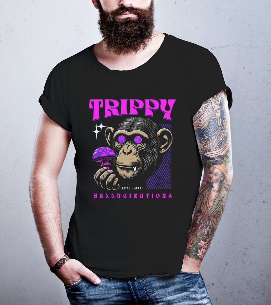 Trippy Hallucinations Chimpanzee Kittl Apprl T-Shirt